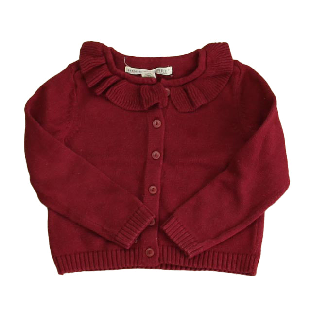 Hope & Henry Girls Maroon Cardigan Size: 18-24 Months