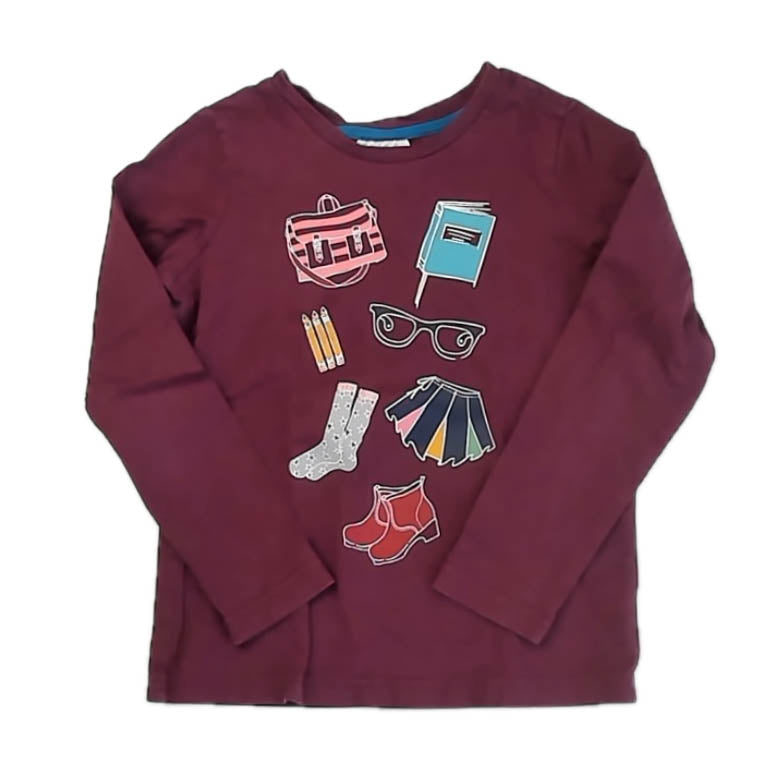 Hanna Andersson Girls Maroon Long Sleeve T-Shirt Size: 6 Years Maroon