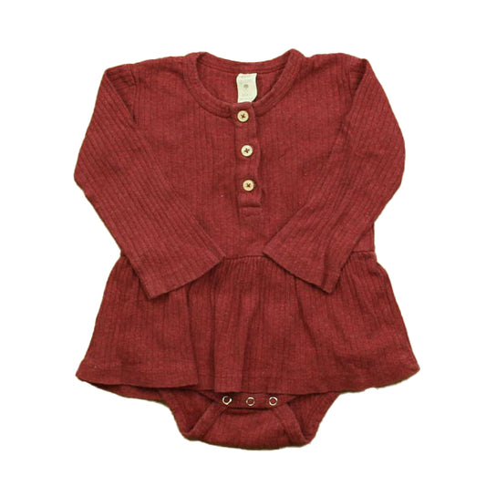 Kate Quinn Organics Girls Maroon Dress Size: 18-24 Months