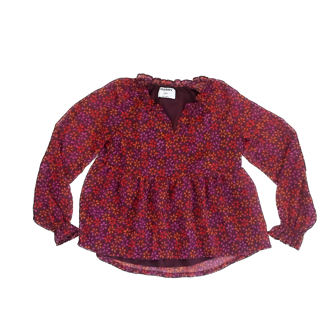 Old Navy Girls Maroon Blouse Size: 10-12 Years Maroon