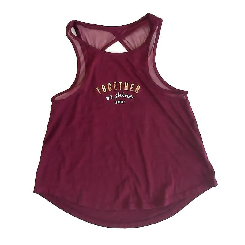 Justice Girls Maroon Tank Top Size: 8 Years Maroon