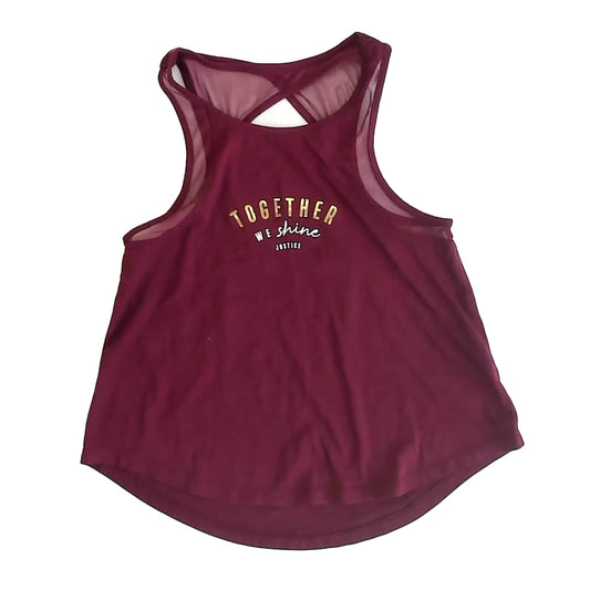Justice Girls Maroon Tank Top Size: 8 Years Maroon
