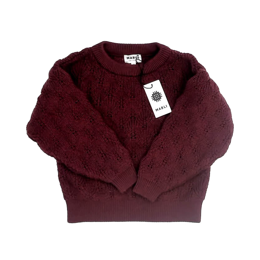 Mabli Girls Maroon Sweater Size: 6 Years Maroon