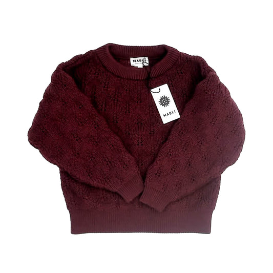 Mabli Girls Maroon Sweater Size: 6 Years Maroon