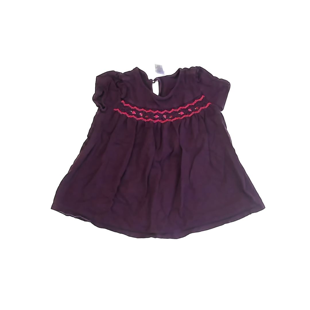 Janie and Jack Girls Maroon Short Sleeve Shirt Size: 8 years Maroon
