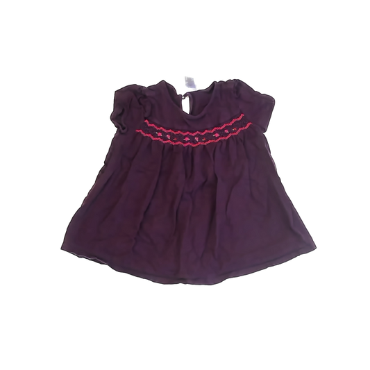 Janie and Jack Girls Maroon Short Sleeve Shirt Size: 8 years Maroon
