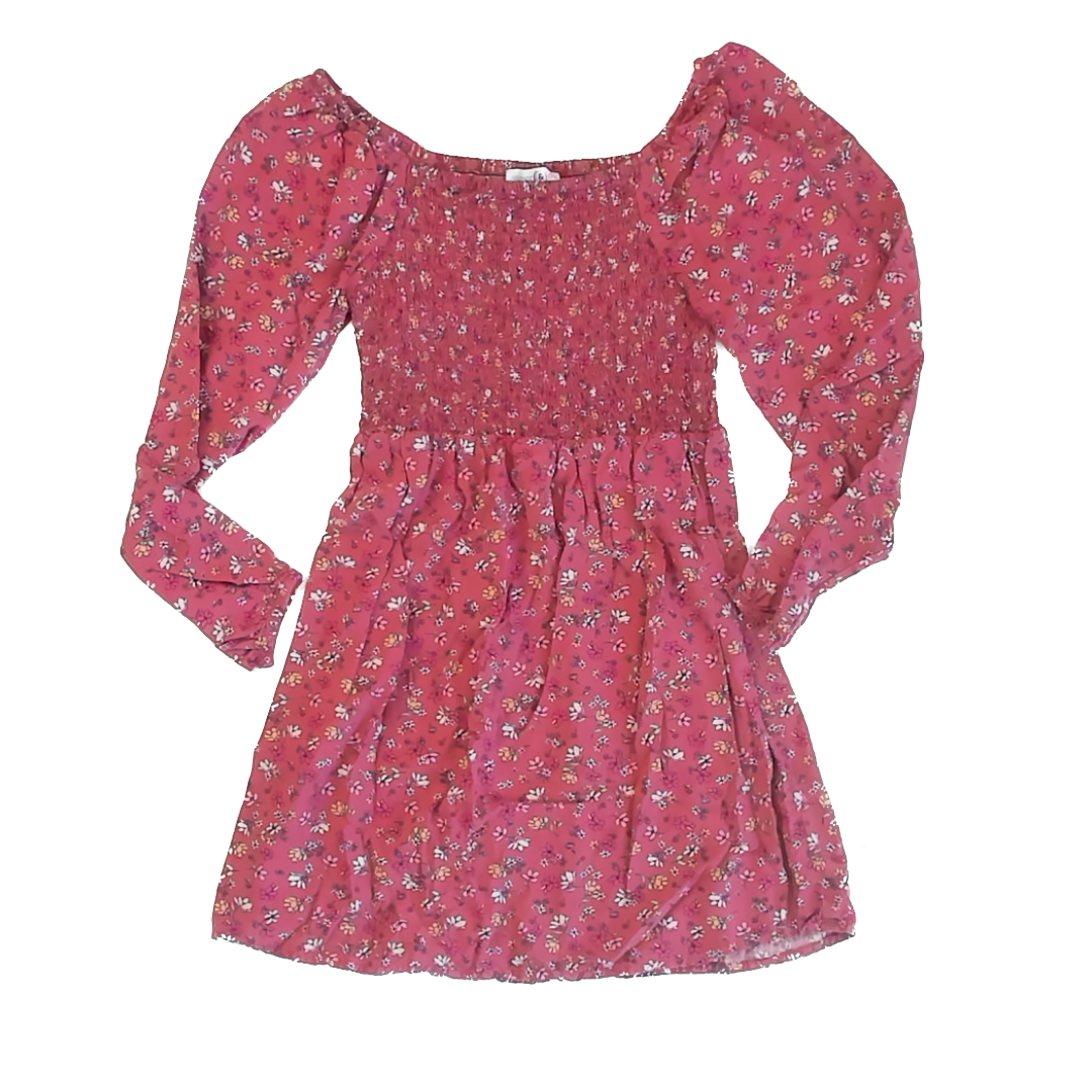 Sugar & Jade Girls Mauve Floral Dress Size: 12-14 Years Mauve Floral