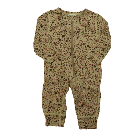 Kuling Girls Mauve Floral 1-piece Non-footed Pajamas Size: 3 Months Mauve Floral