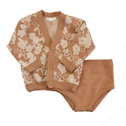 Grayson Collective Girls Mauve Floral Apparel Sets Size: 12 Months Mauve Floral