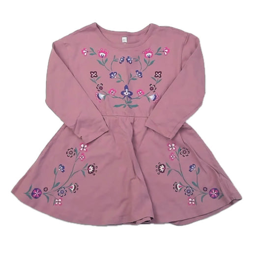 Tea Collection Girls Mauve Floral Dress Size: 4T Mauve Floral