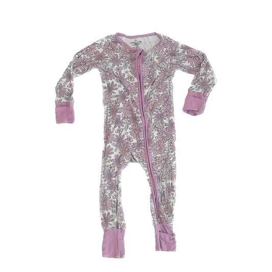 Caden Lane Girls Mauve Floral 1-piece Non-footed Pajamas Size: 12-18 Months Mauve Floral