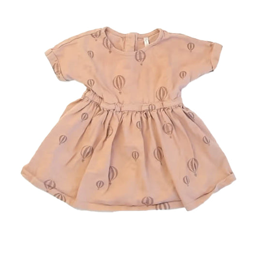 Kate Quinn Girls Mauve Hot Air Balloons Dress Size: 12-18 Months Mauve Hot Air Balloons