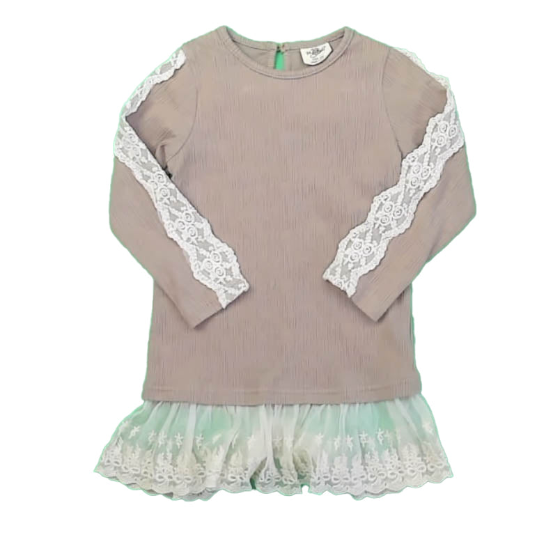 ML Kids Girls Mauve | Ivory Long Sleeve Shirt Size: 2T Mauve | Ivory