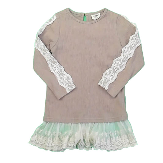 ML Kids Girls Mauve | Ivory Long Sleeve Shirt Size: 2T Mauve | Ivory