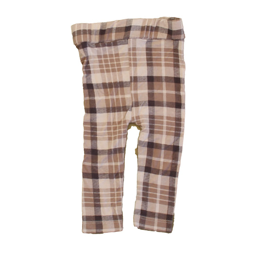 Kate Quinn Organics Girls Mauve Plaid Leggings Size: 3-6 Months