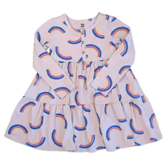 Tea Collection Girls Mauve Rainbows Dress Size: 5T Mauve Rainbows