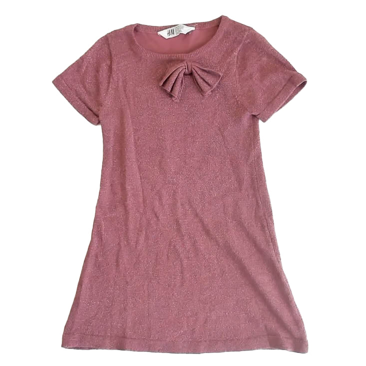 H&M Girls Mauve Sparkle Sweater Dress Size: 4-6 Years Mauve Sparkle