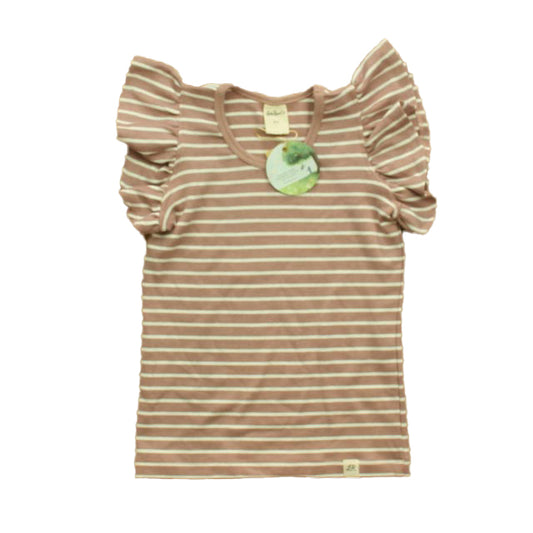 Lulu & Roo Girls Mauve Stripe Short Sleeve Shirt Size: 3T Mauve Stripe