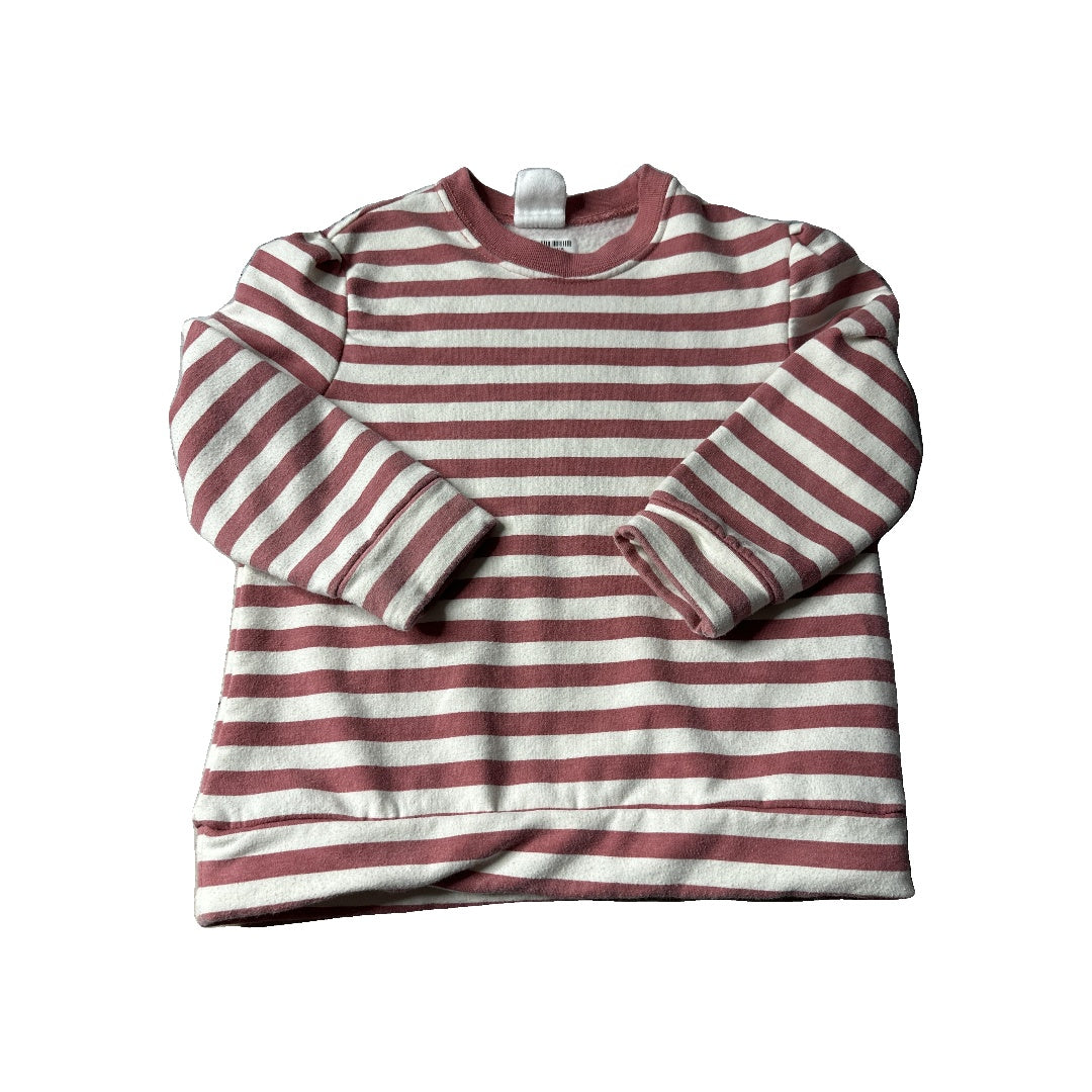 Mighty Girls Mauve | White | Stripe Sweatshirt Size: 3T Mauve | White | Stripe