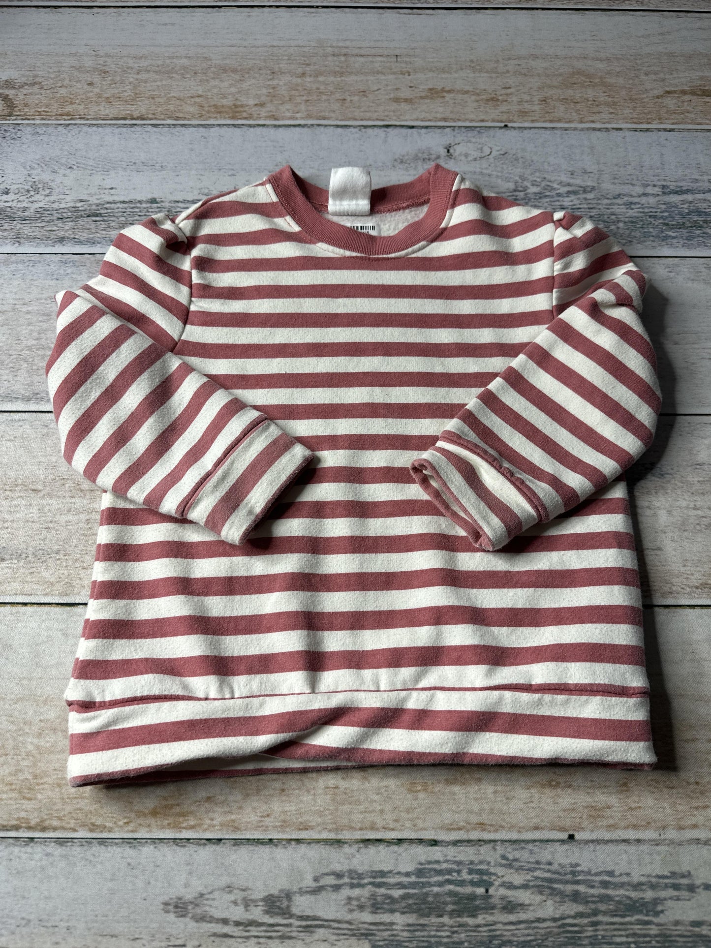 Mighty Girls Mauve | White | Stripe Sweatshirt Size: 3T Mauve | White | Stripe