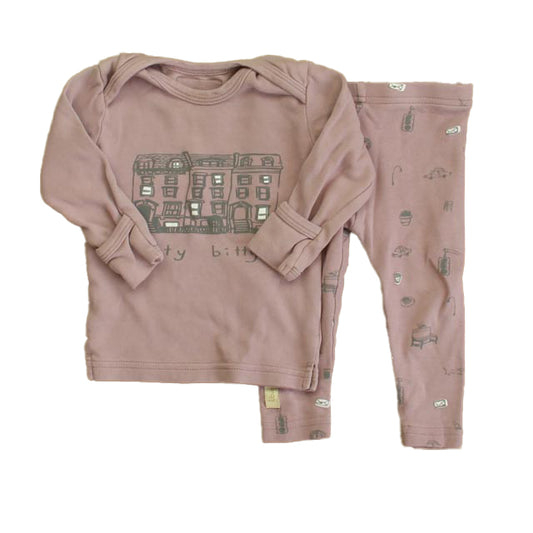 L'oved Baby Girls Mauve 2-piece Pajamas Size: 9-12 Months Mauve