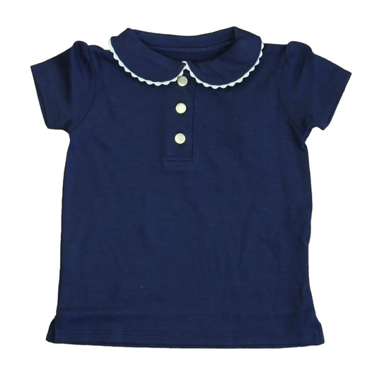 Classic Prep Girls Medieval Blue Polo Shirt Size: 12-18 Months Medieval Blue