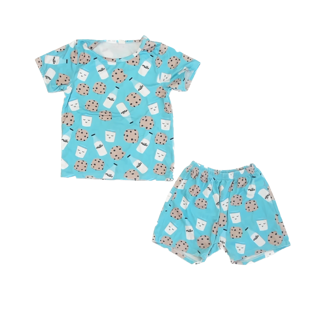Unknown Brand Boys Milk & Cookies 2-piece Pajamas Size: 6-7 Years (eu120) Milk & Cookies