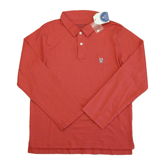 Classic Prep Boys Mineral Red Rugby Shirt Size: 6-14 Years Mineral Red