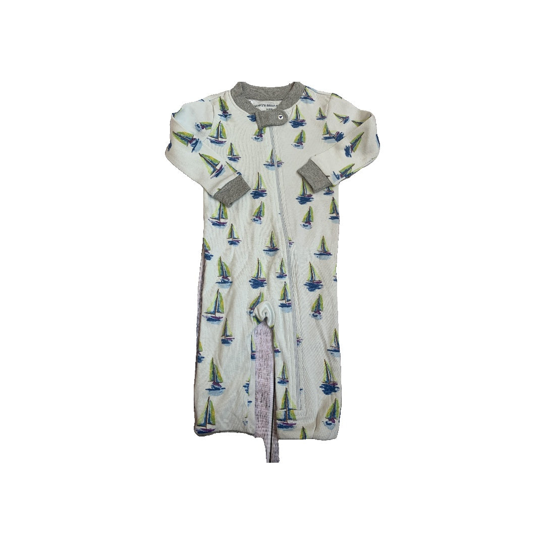 Burt's Bees Boys Mint | Boats Pajamas Size: 6-9 months Mint | Boats