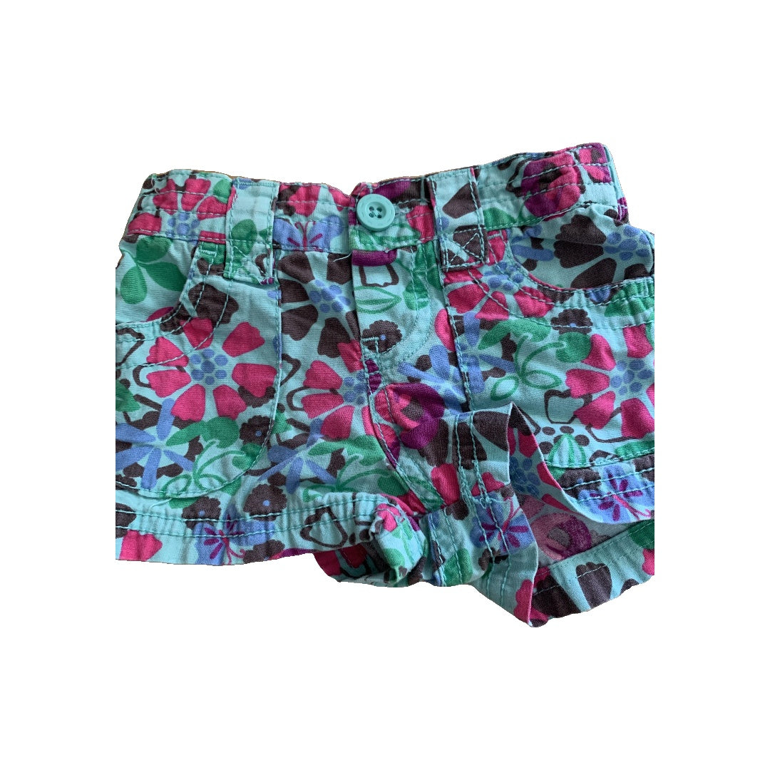 Girls Mint | Flowers Shorts Size: 12M Mint | Flowers