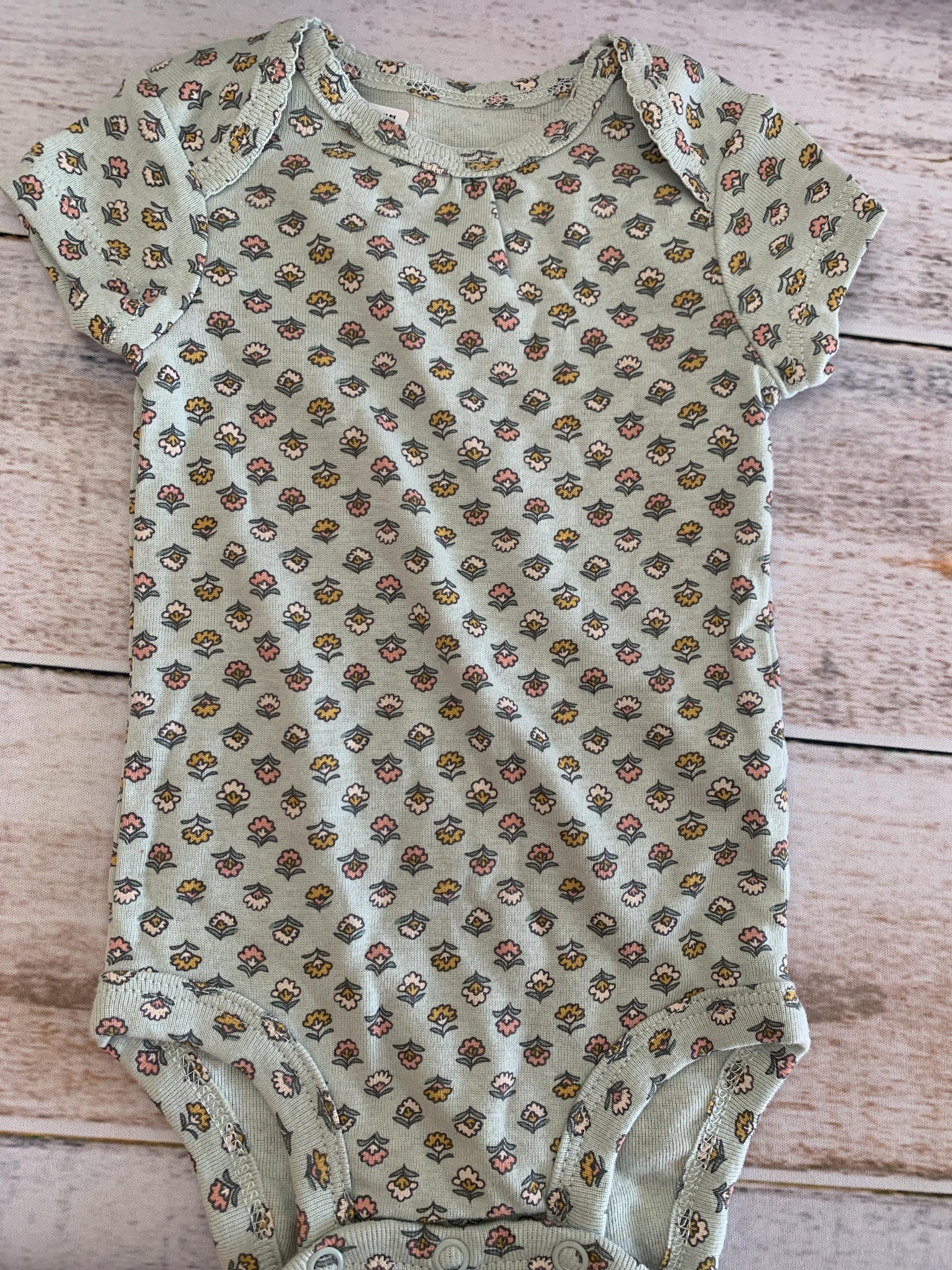 Carters Girls Mint | Flowers Onesie Size: 3 months Mint | Flowers