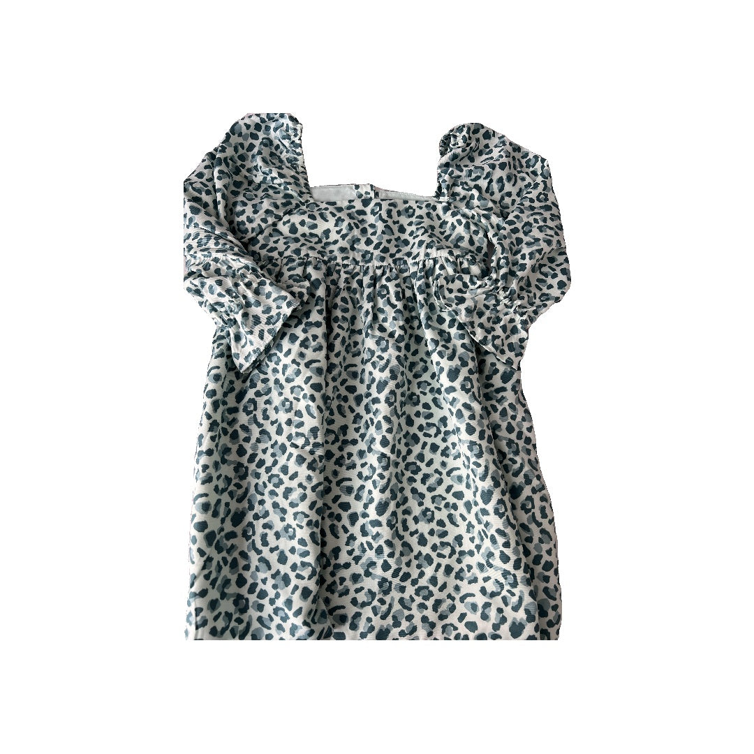 Janie and Jack Girls Mint | Forest Green | Leopard print Dress Size: 4T Mint | Forest Green | Leopard print