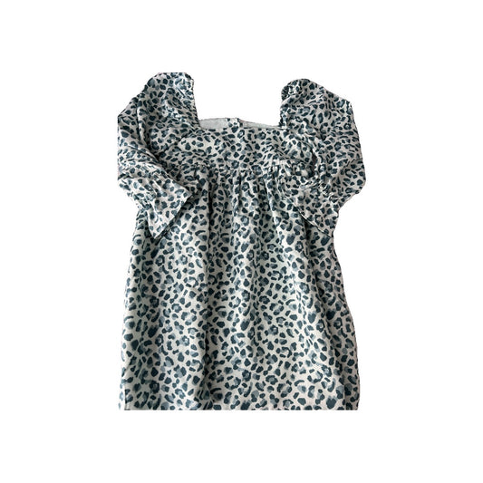 Janie and Jack Girls Mint | Forest Green | Leopard print Dress Size: 4T Mint | Forest Green | Leopard print