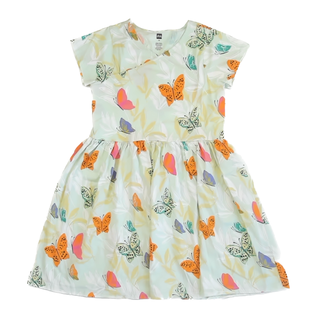 Tea Collection Girls Mint Green | Butterflies Dress Size: 10 Years Mint Green | Butterflies