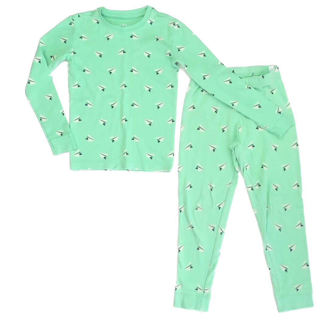 Primary Unisex Mint Green 2-piece Pajamas Size: 6 Years Mint Green