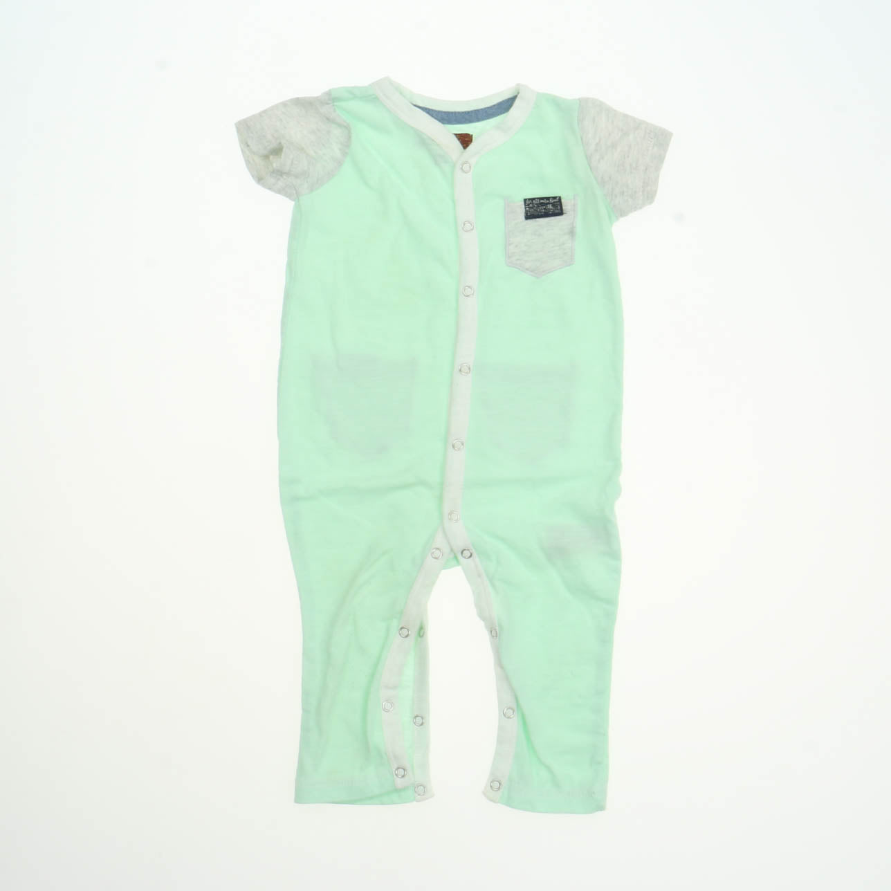 7 for all Mankind Boys Mint Green Romper Size: 6-9 Months