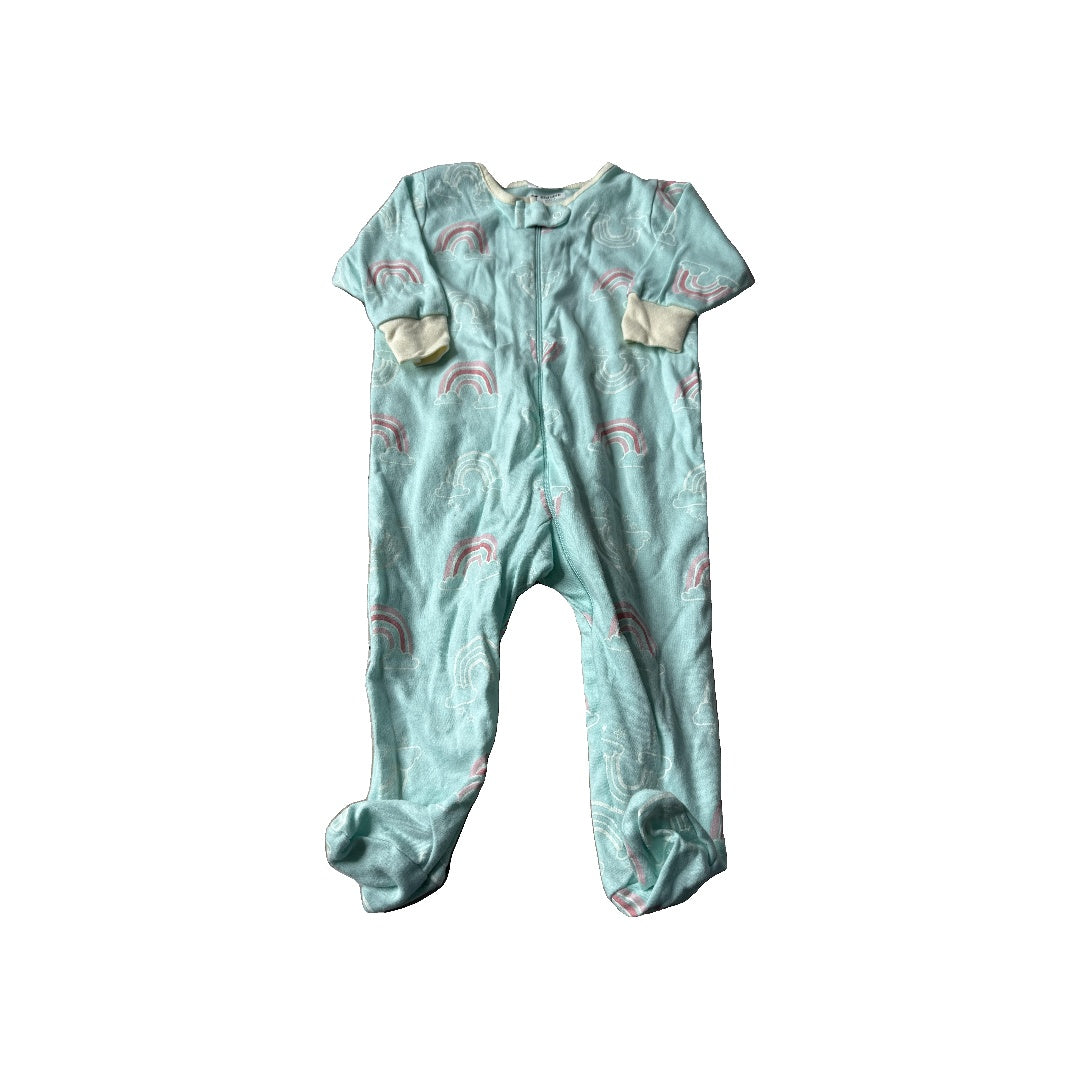 Gerber organic Girls Mint | Rainbow Pajamas Size: 3-6 months Mint | Rainbow