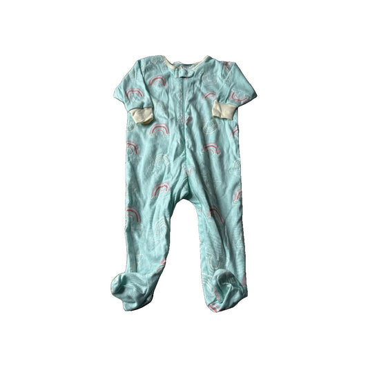 Gerber organic Girls Mint | Rainbow Pajamas Size: 3-6 months Mint | Rainbow