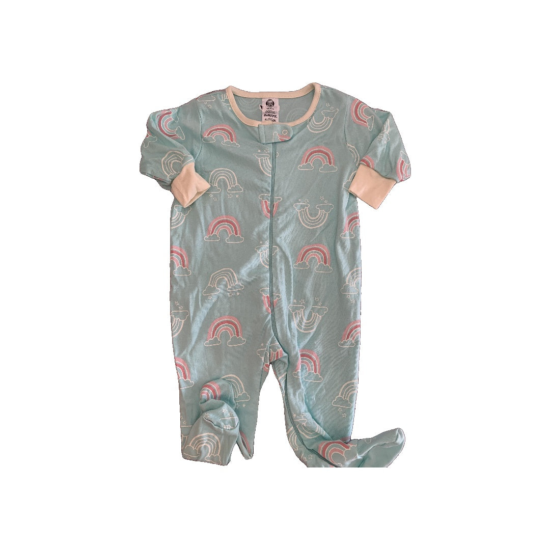 Gerber organic Girls Mint | Rainbow Pajamas Size: 3-6 months Mint | Rainbow