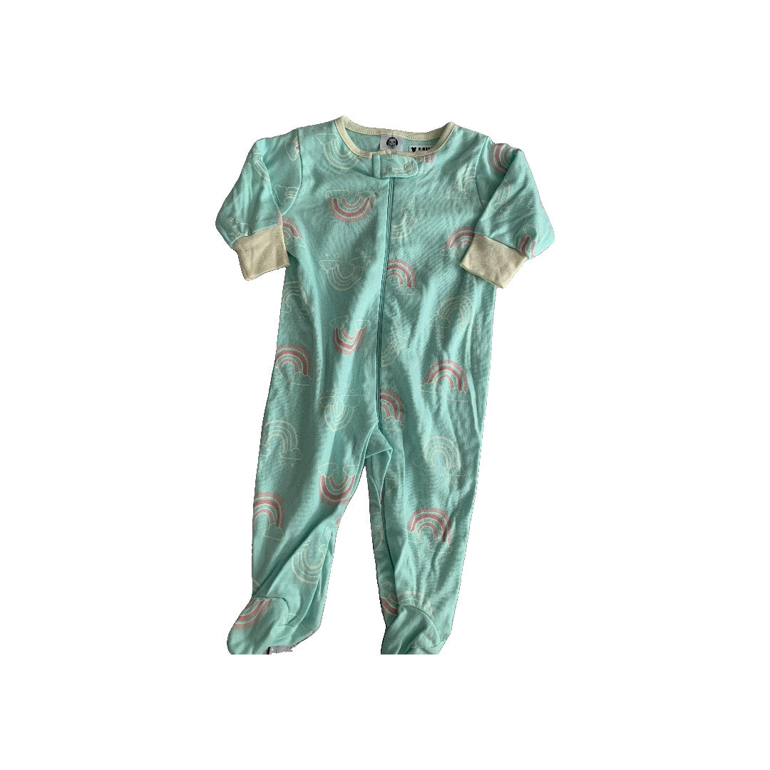 Gerber organic Girls Mint | Rainbow Pajamas Size: 0-3 months Mint | Rainbow