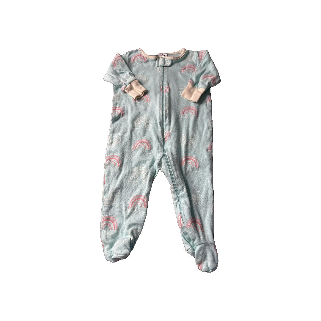 Gerber organic Girls Mint | Rainbow Pajamas Size: 3-6 months Mint | Rainbow