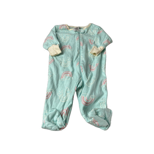 Gerber organic Girls Mint | Rainbow Pajamas Size: 0-3 months Mint | Rainbow