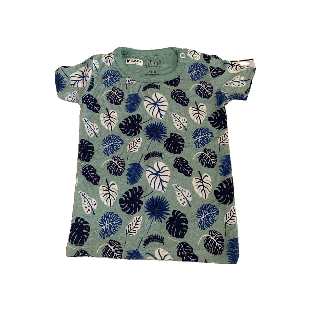 Clover Baby & Kids Boys Mint | Royal Blue | Tropical Pajamas Size: 12-18 months Mint | Royal Blue | Tropical