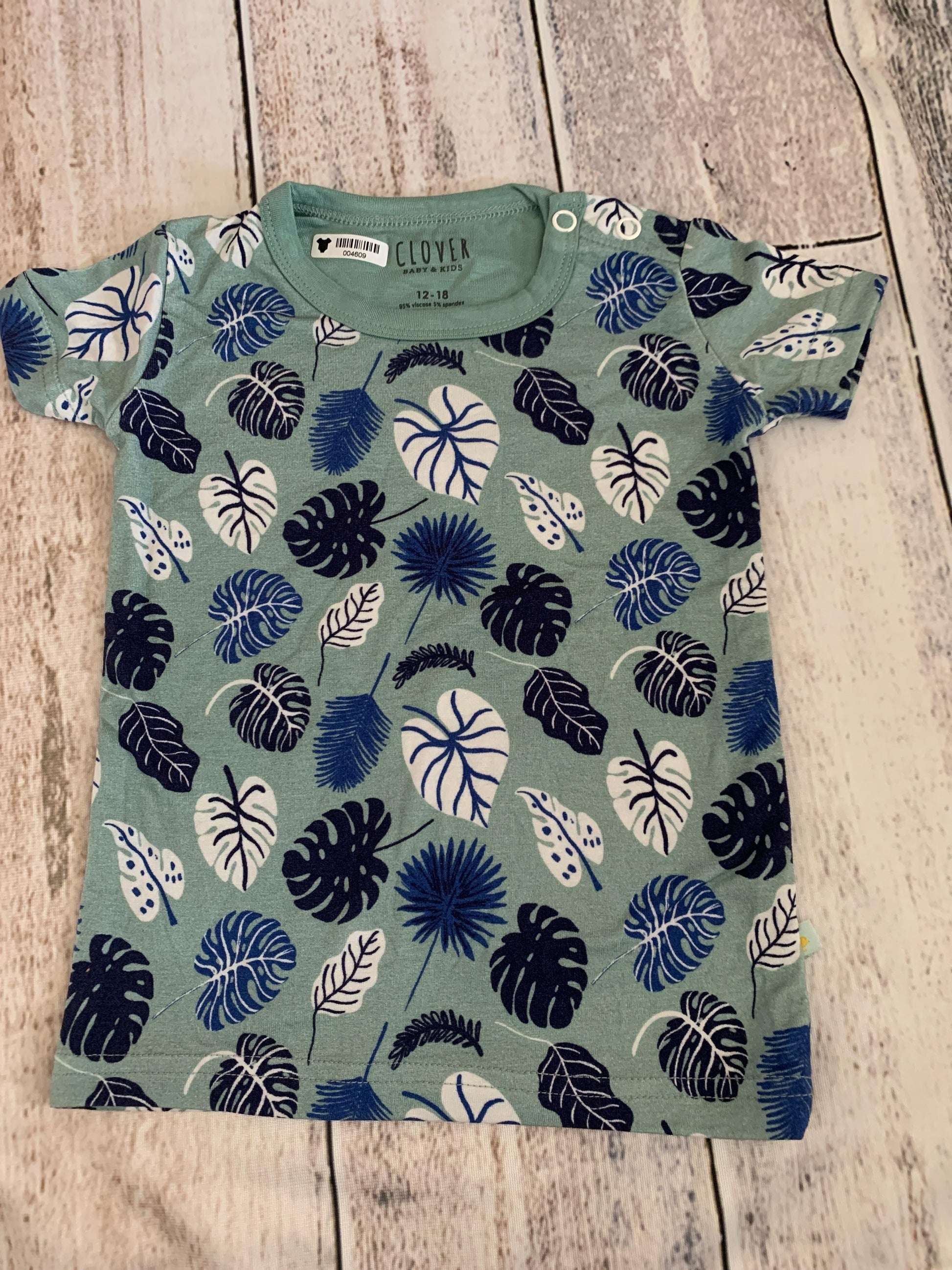 Clover Baby & Kids Boys Mint | Royal Blue | Tropical Pajamas Size: 12-18 months Mint | Royal Blue | Tropical