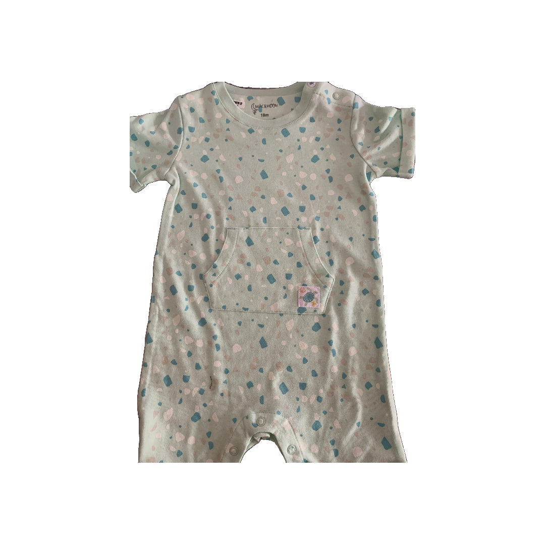 Mac & Moon Boys Mint | Terrazo Onesie Size: 18 months Mint | Terrazo