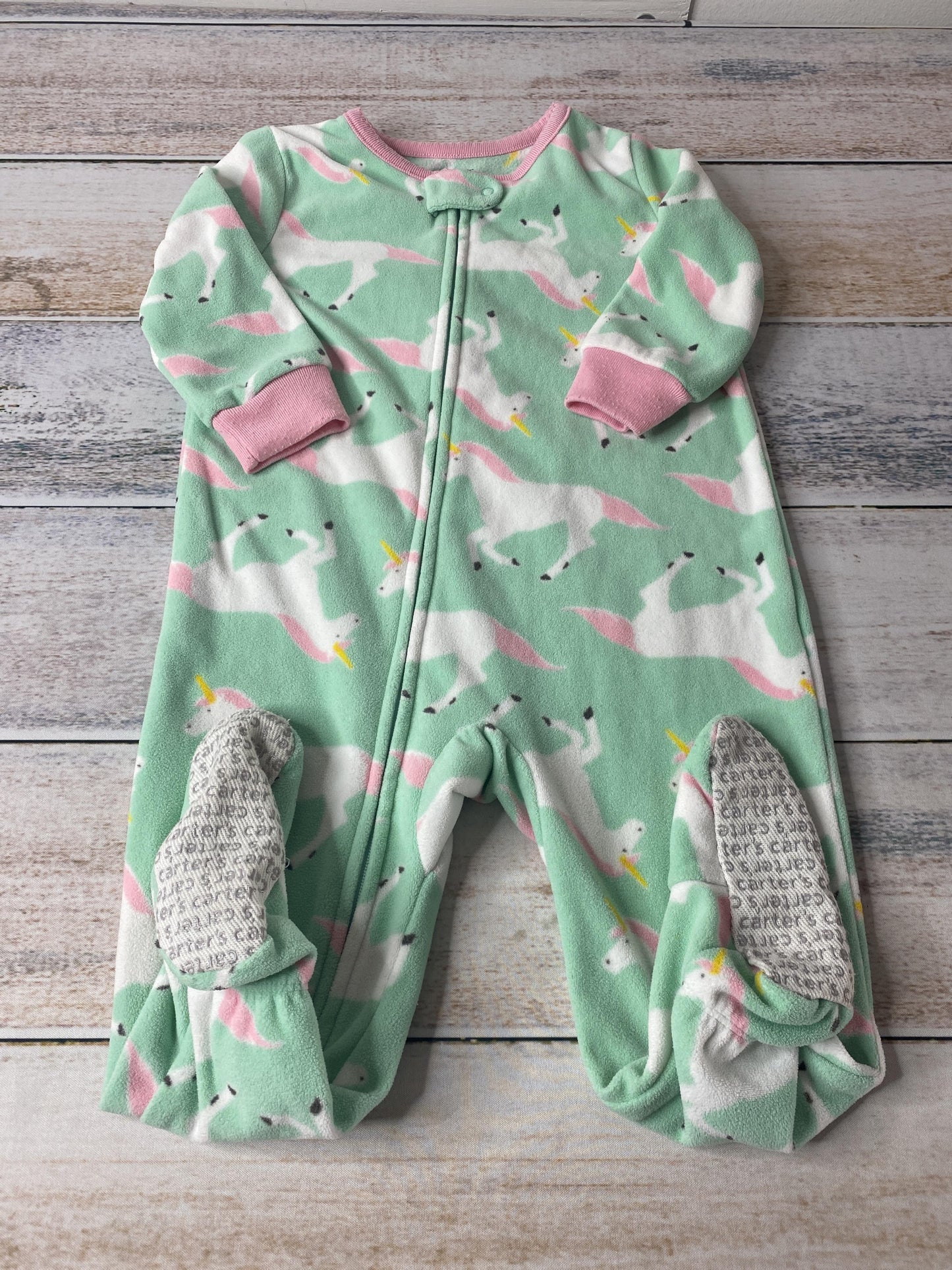 Carters Girls Mint | Unicorns Pajamas Size: 12 months Mint | Unicorns