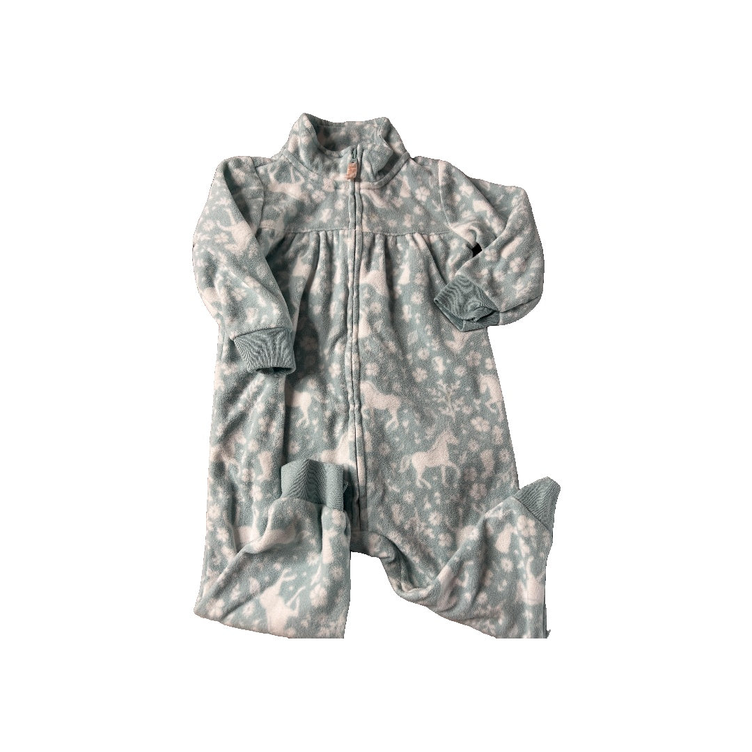 Carters Girls Mint | White | Flowers Long Sleeve Outfit Size: 12M Mint | White | Flowers