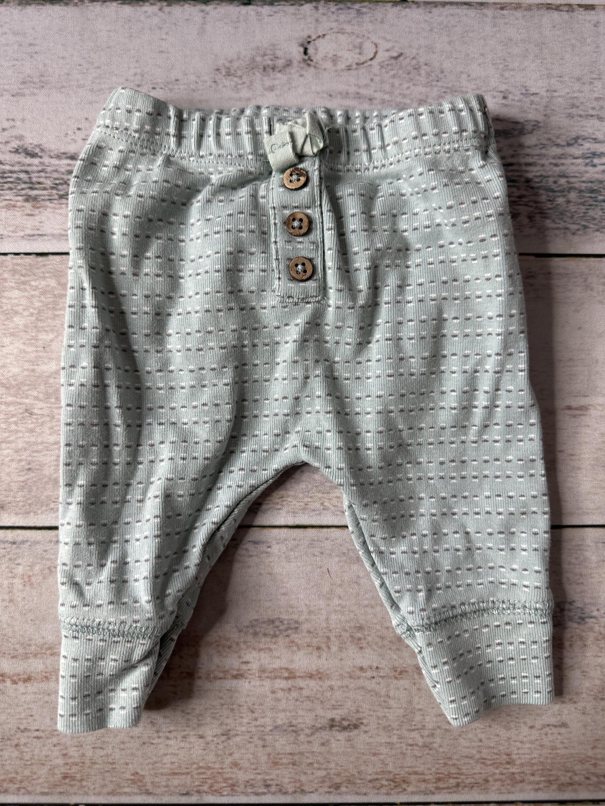 Oliver & Rain Unisex Mint | White | Pattern Pants Size: 3 months Mint | White | Pattern