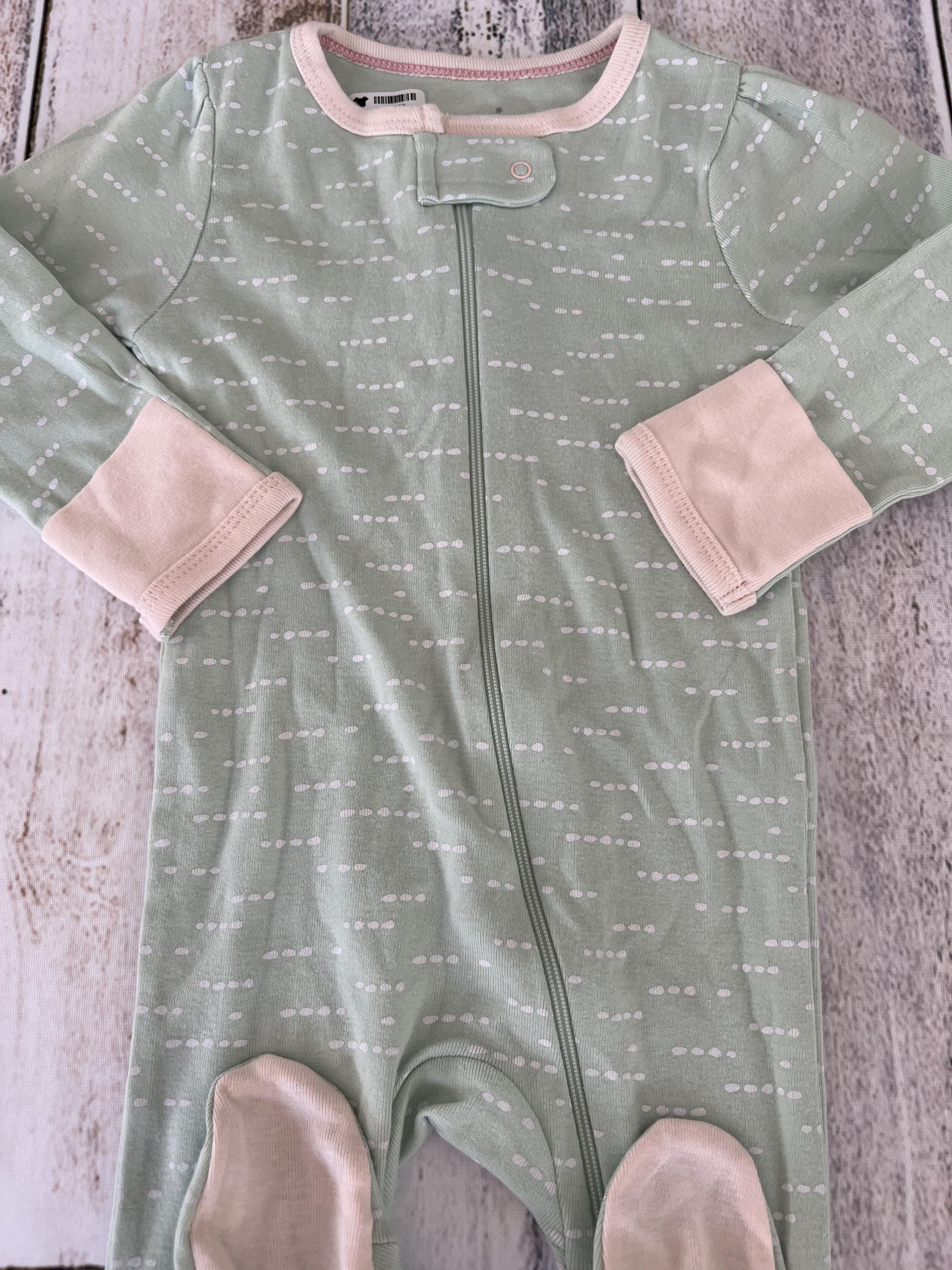 Cloud Island Girls Mint | White | Pattern Pajamas Size: 6-9 months Mint | White | Pattern