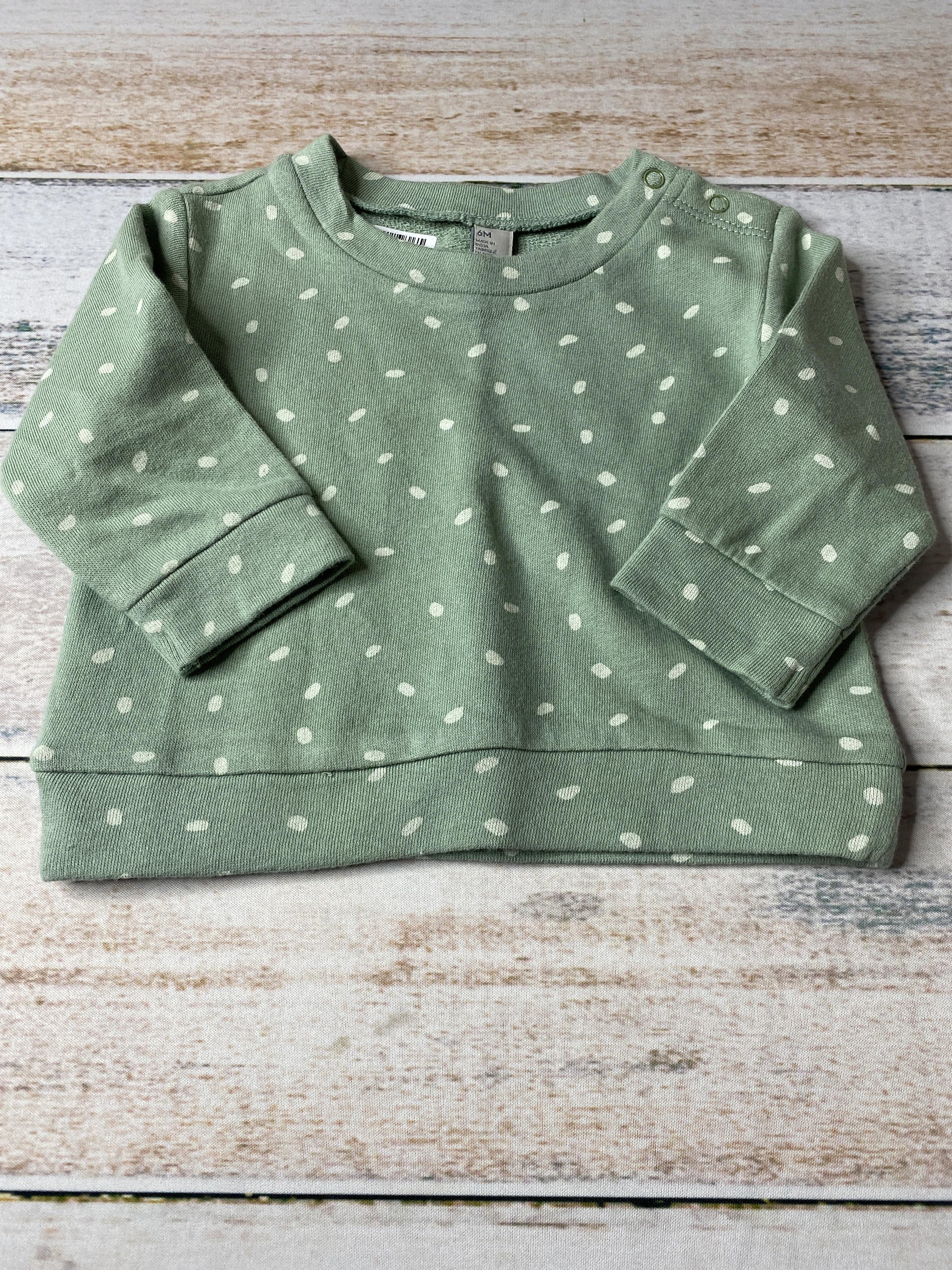 Nordstrom Girls Mint | White | polka dot Sweater Size: 6 months Mint | White | polka dot